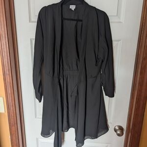 Peyton Jensen Black Open-Front Coat